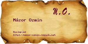 Mázor Ozmin névjegykártya