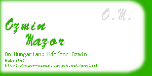 ozmin mazor business card